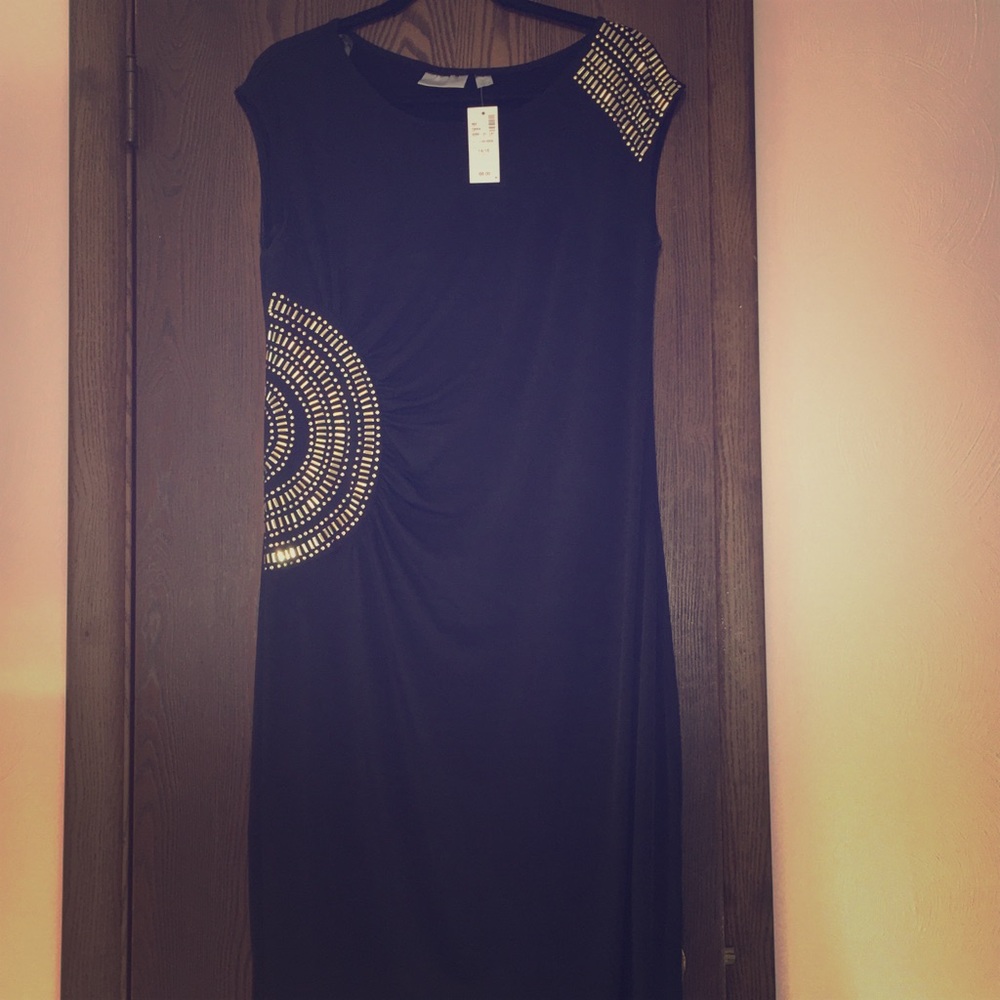 NWWT Avenue Black &  Gold Cocktail Dress 14/16